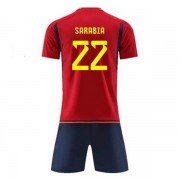 Spania Landslagsdrakt Barn VM 2022 Pablo Sarabia 22 Hjemme Draktsett Kortermet..